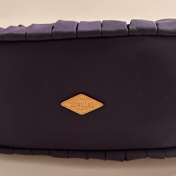 MZ Wallace Bedford Bea rare ombré logo nylon bag in Purple eggplant pleated hobo - Picture 5 of 16